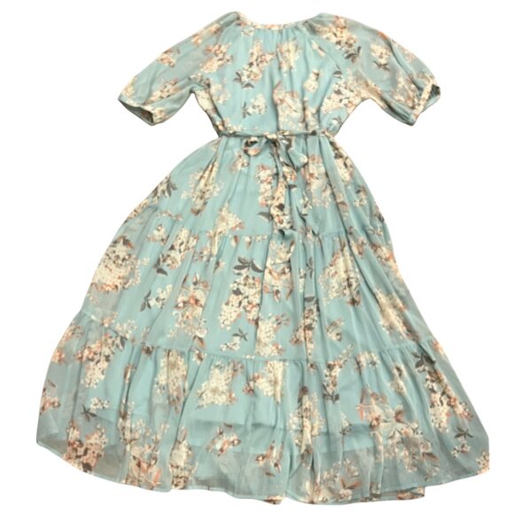 Motherhood Floral Tiered Midi Dress, Mint Green, M - Picture 3 of 11